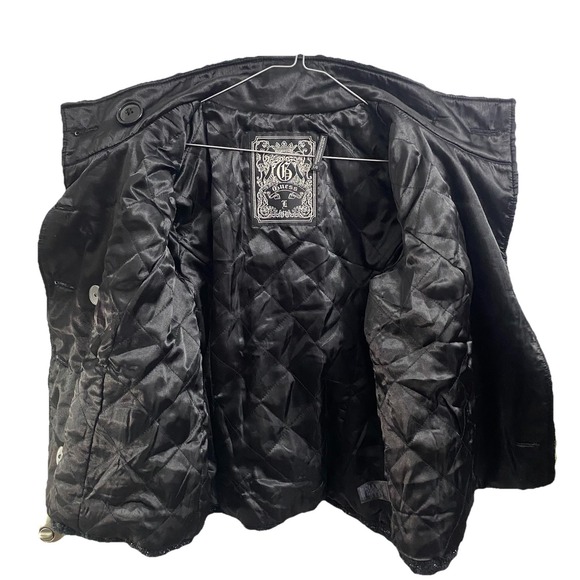 Guess Womens Junior Black Sparkly 3/4"Sleeve Cropped Dressy Coat Blazer Sz. L - Picture 4 of 7